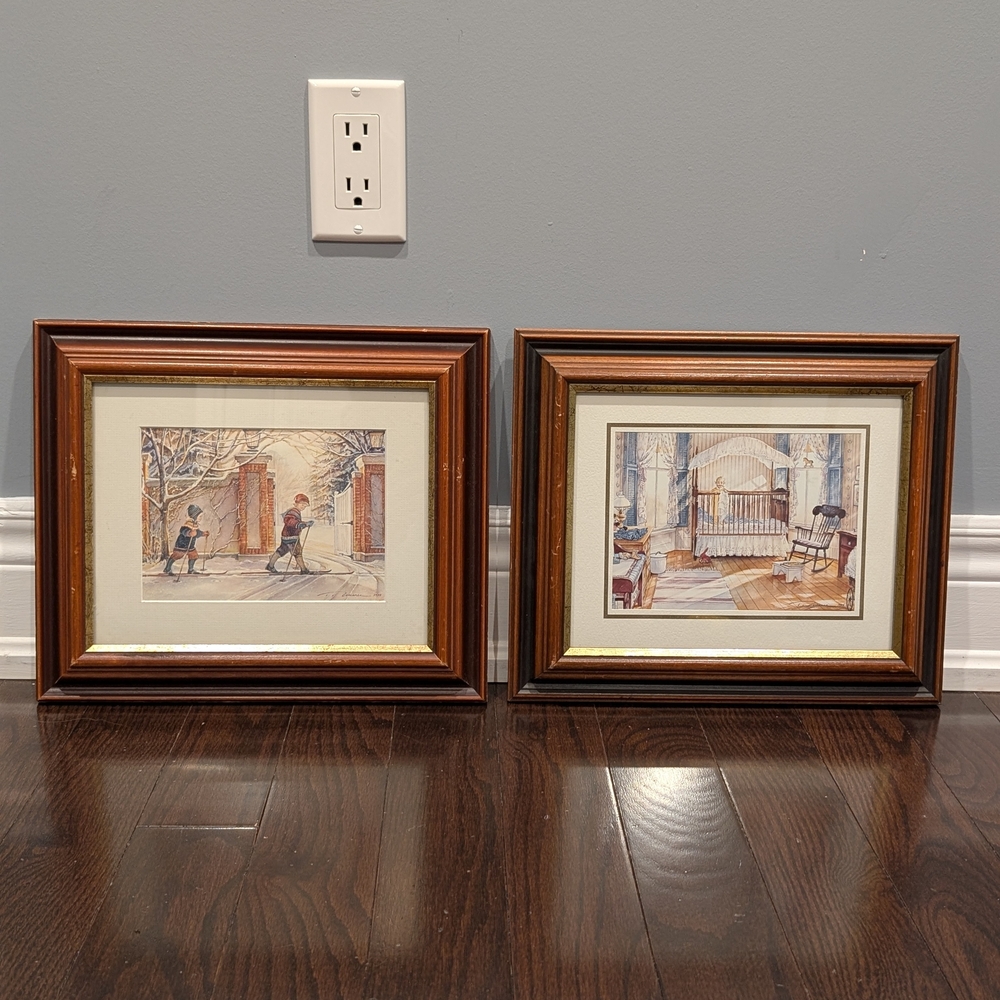 Trisha Romance Prints With Wood Frames Set Of 2